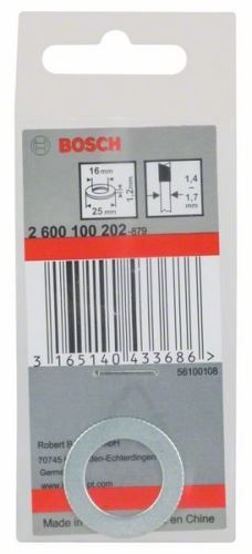 BOSCH Anillo reductor para hojas de sierra 25 x 16 x 1,2 mm 2600100202