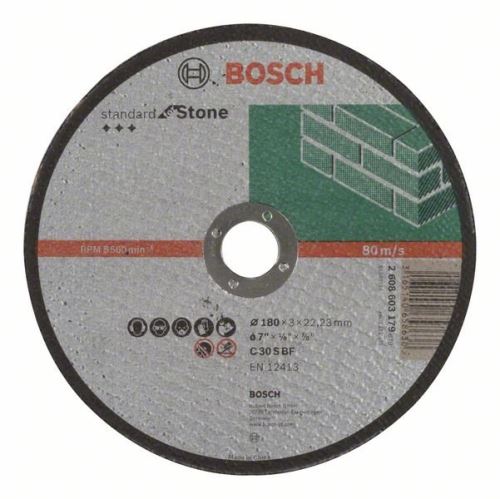 BOSCH Disco cortapiedra Estándar, 180x3 recto 2608603179