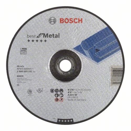 BOSCH Disco de corte perfilado Best for Metal A 30 V BF, 230 mm, 2,5 mm 2608603531