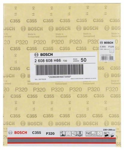 BOSCH Papel de lija C355 230 x 280 mm, 320 2608608H66