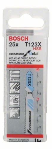 BOSCH Hoja de sierra para sierra alternativa T 123 XF Progressor para metal (25 uds) 2608638474