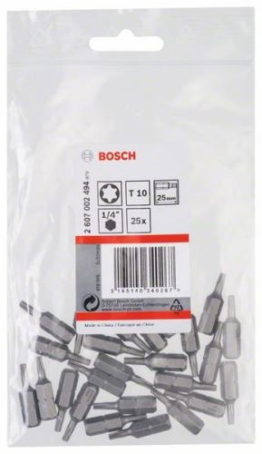 BOSCH Punta de destornillador extra dura Extra-Hart T10, 25 mm (25 uds) 2607002494