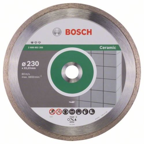 BOSCH Disco de corte de diamante Estándar para Cerámica 230 x 22,23 x 1,6 x 7 mm 2608602205