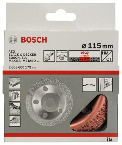 BOSCH Muela de carburo 115 x 22,23 mm; mediano, oblicuo 2608600179