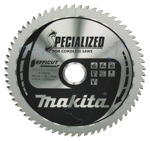 MAKITA hoja de sierra aluminio Efficut 216x1,85x30 mm 63 dientes E-16916