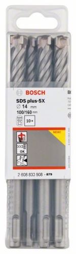 BOSCH Taladro percutor SDS-plus-5X 14 x 100 x 160 mm (10 uds) 2608833908