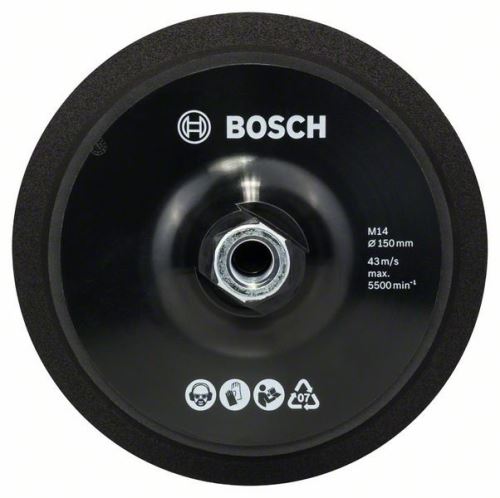 BOSCH Placa trasera M14, 150 mm Ø, con cierre adhesivo Diámetro = 150 mm 2608612027