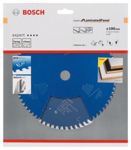 BOSCH Hoja de sierra Expert para panel laminado 190 x 20 x 2,6 mm, 60 2608644129