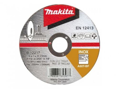 Disco de corte MAKITA acero inoxidable 230x1,9x22,23 mm B-64618