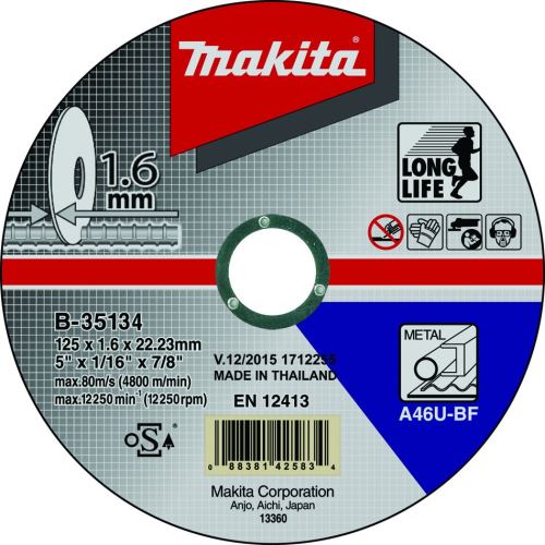 Cuchilla MAKITA corte acero 125x1,6x22,23 mm B-35134