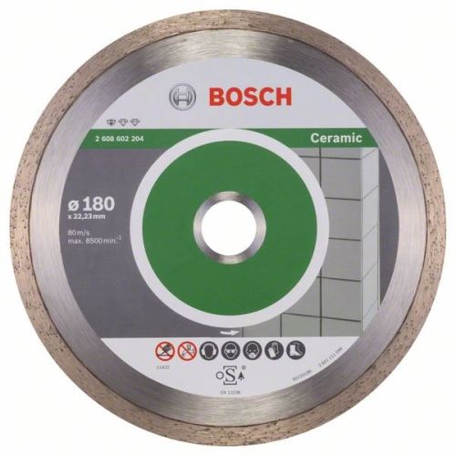 BOSCH Disco de corte de diamante Estándar para Cerámica 180 x 22,23 x 1,6 x 7 mm 2608602204