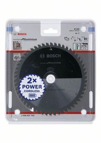 BOSCH Hoja de sierra para sierras inalámbricas; Estándar para Aluminio 165x20x1.8/1.3x54T 2608837763