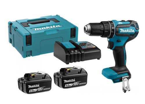 Makita Aku destornillador de impacto inalámbrico Li-ion LXT 18V/5.0 Ah, Makpac DHP485RTJ