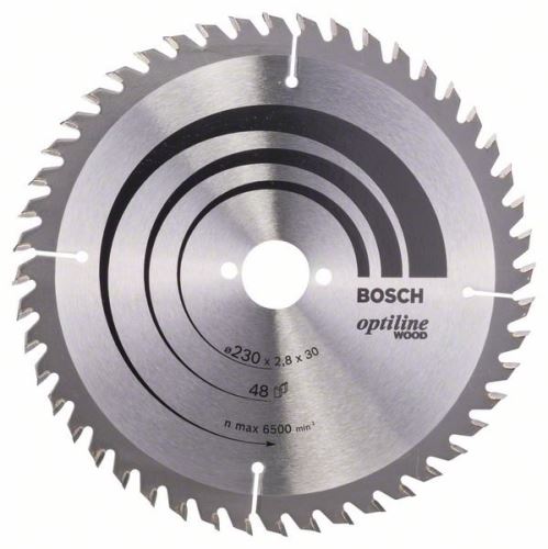 BOSCH Hoja de sierra Optiline Madera 230 x 30 x 2,8 mm, 48 2608640629