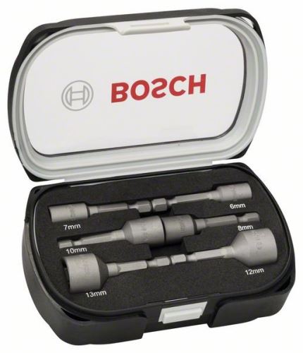 Juego de llaves de vaso BOSCH de 6 piezas de 50 mm; 6, 7, 8, 10, 12, 13 mm 2608551079