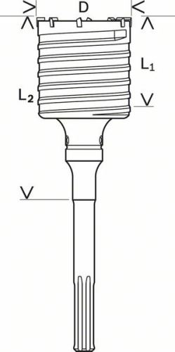 BOSCH Broca hueca SDS-max-9 100 x 80 x 300 mm F00Y145200