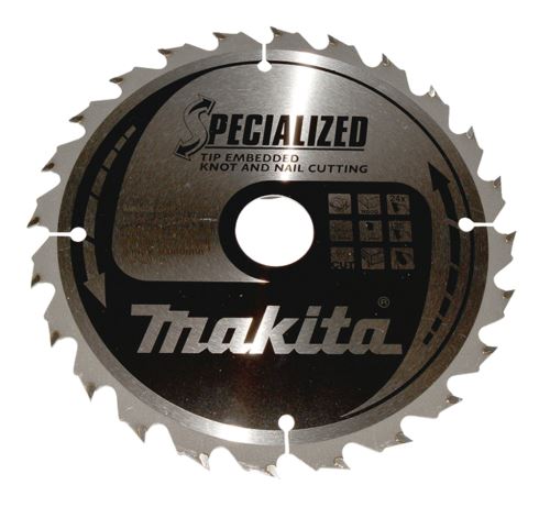 Hoja de sierra para madera MAKITA SPECIALIZED con dientes empotrados 190x2x30 mm 24 dientes B-33118