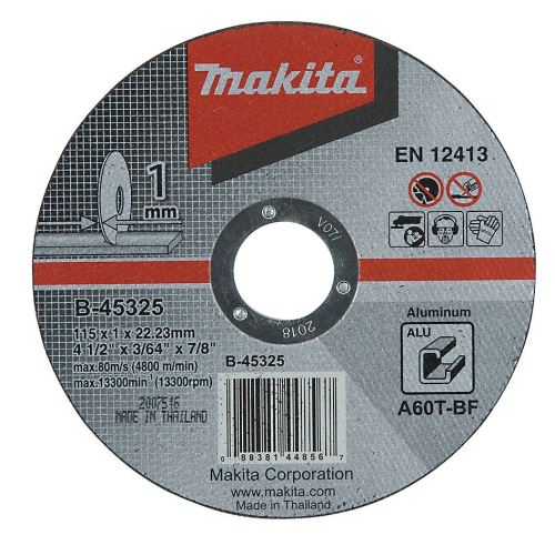 Disco de corte de aluminio MAKITA 115x1x22 mm B-45325