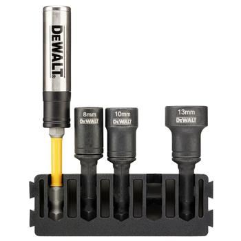 DeWALT Set (5 uds) portapuntas + cabezales de apriete limpiables 8, 10, 13 mm DT70827