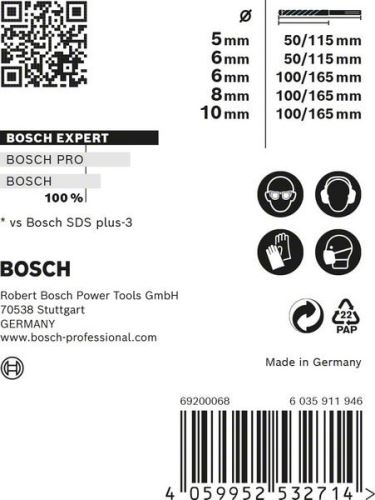 BOSCH EXPERT SDS plus-7X juego 5/6/6/8/10 mm, 5 piezas 2608900197