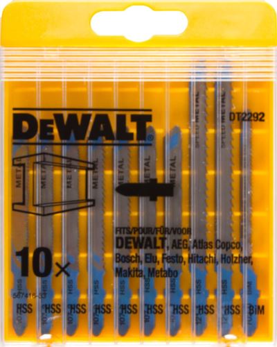 DeWALT Juego de hojas de sierra para metal / T118A, T118C, T118EOF, T118B, T127D / (10 piezas) DT2292