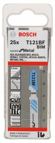 BOSCH Hoja de sierra para sierra alternativa T 121 BF Speed para Metal (25 uds) 2608636703