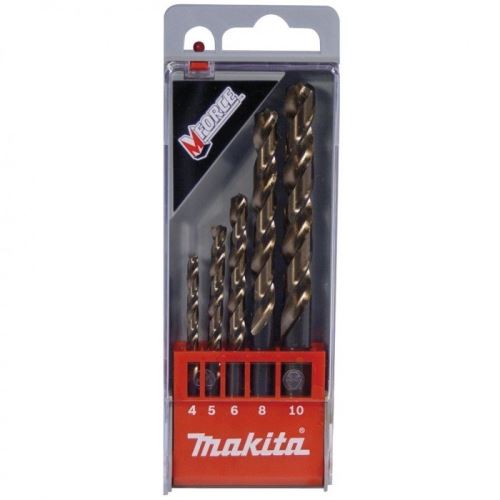 Juego de brocas para metal MAKITA HSS-G DIN 338, tipo N, 118°, Mforce 4/5/6/8/10 mm, 5 piezas D-30508