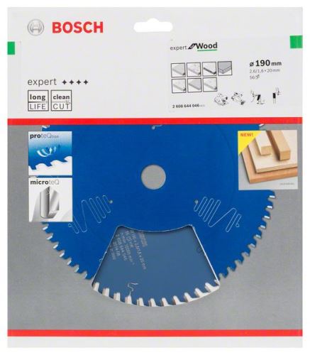 BOSCH Hoja de sierra Expert para madera 190 x 20 x 2,6 mm, 56 2608644046