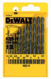 DeWALT Juego de brocas para metal HSS-R DIN 338 en estuche de plástico (13 piezas) DT5912