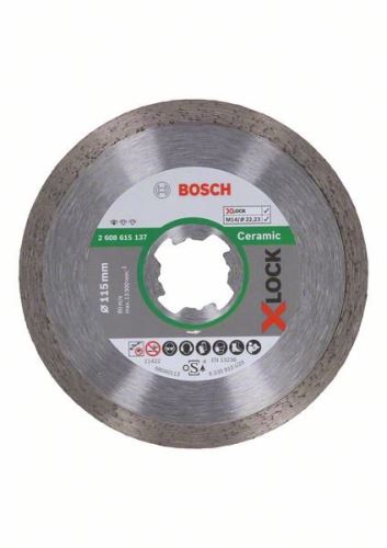 BOSCH X-LOCK Disco de corte Diamante Estándar para sistema Cerámico 115 x 22,23 x 1,6 x 7 mm 2608615137